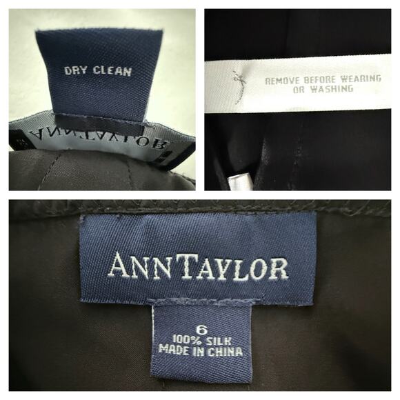 Ann Taylor 100% Silk Corset Cami Women's 6 Babydoll Black Satin Y2K Dark Fairy - Picture 5 of 6